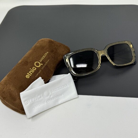 DAVID BOWIE ETNIA BARCELONA Sunglasses ZIGGY STARDUST BLACK GOLD Scratched Lense